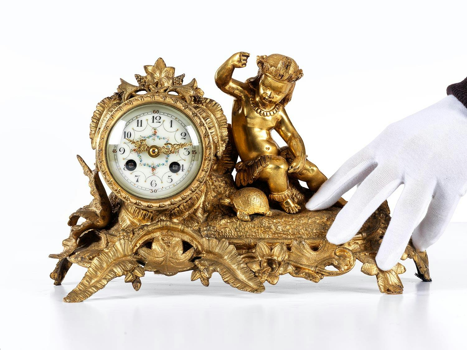 Detailabbildung: Kaminuhr mit Allegorie der Zeit