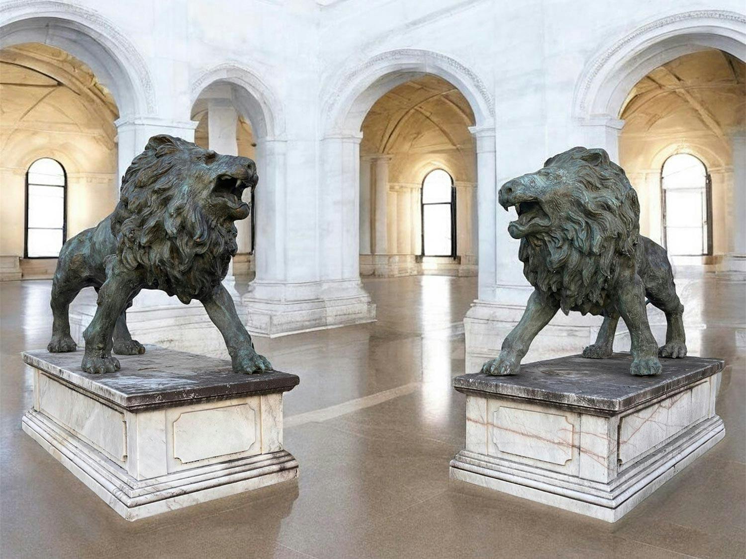 Paar repräsentative Löwen