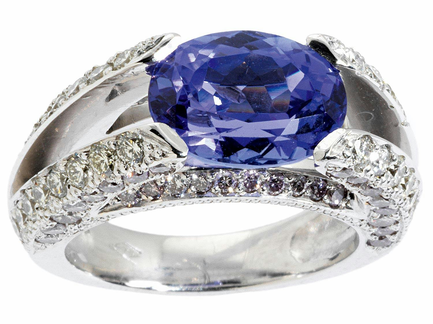 Tansanit-Brillantring