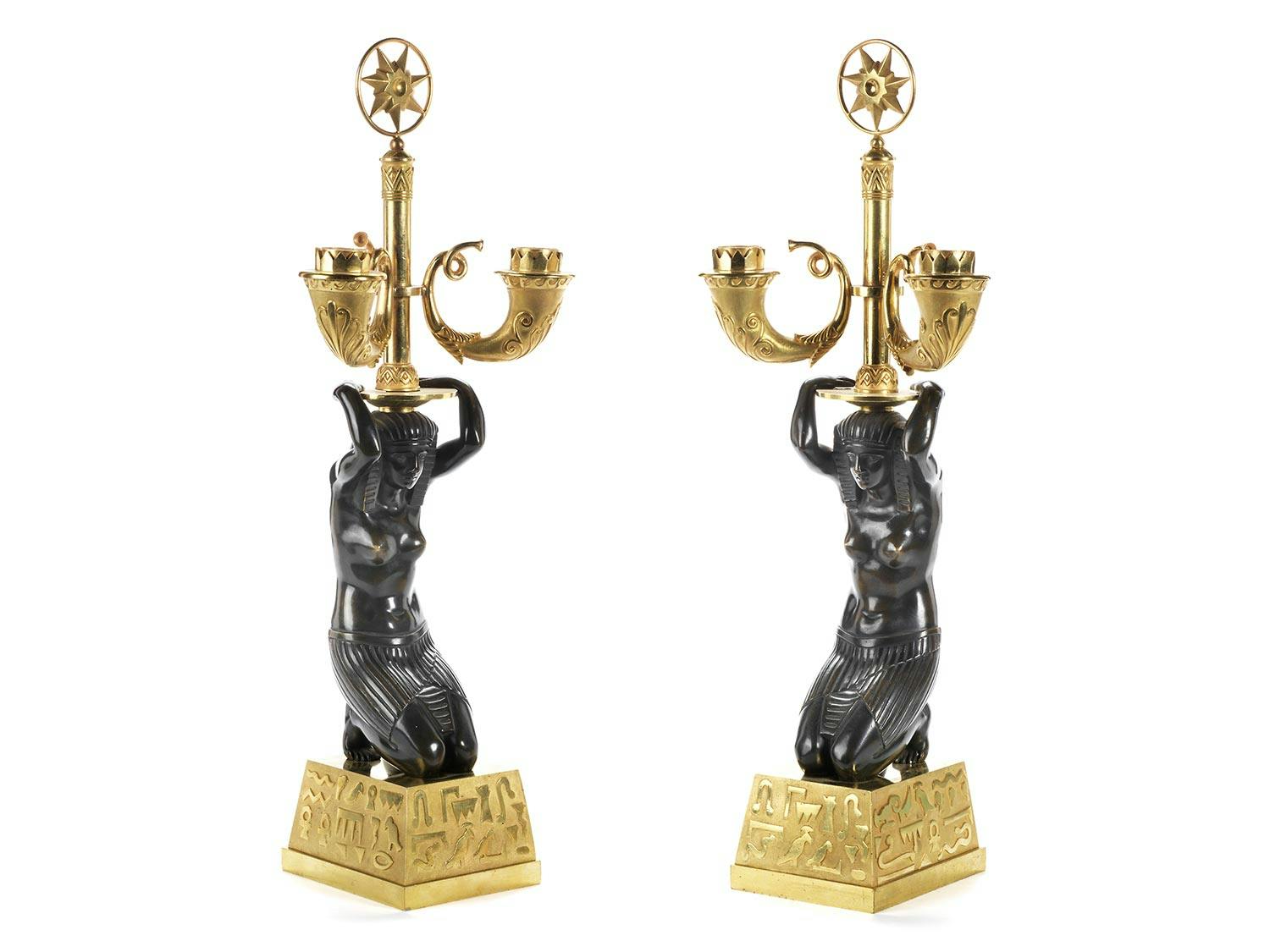 Detailabbildung: Paar Empire-Kandelaber