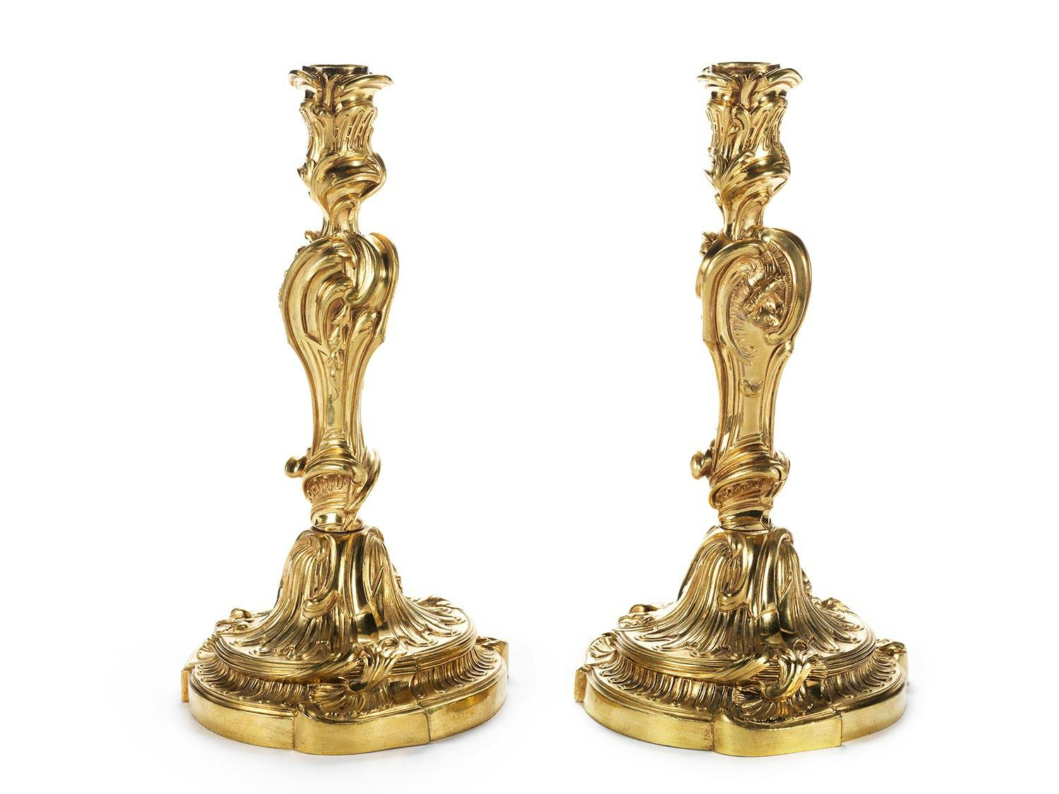 Detailabbildung: Paar Rokoko-Kerzenleuchter