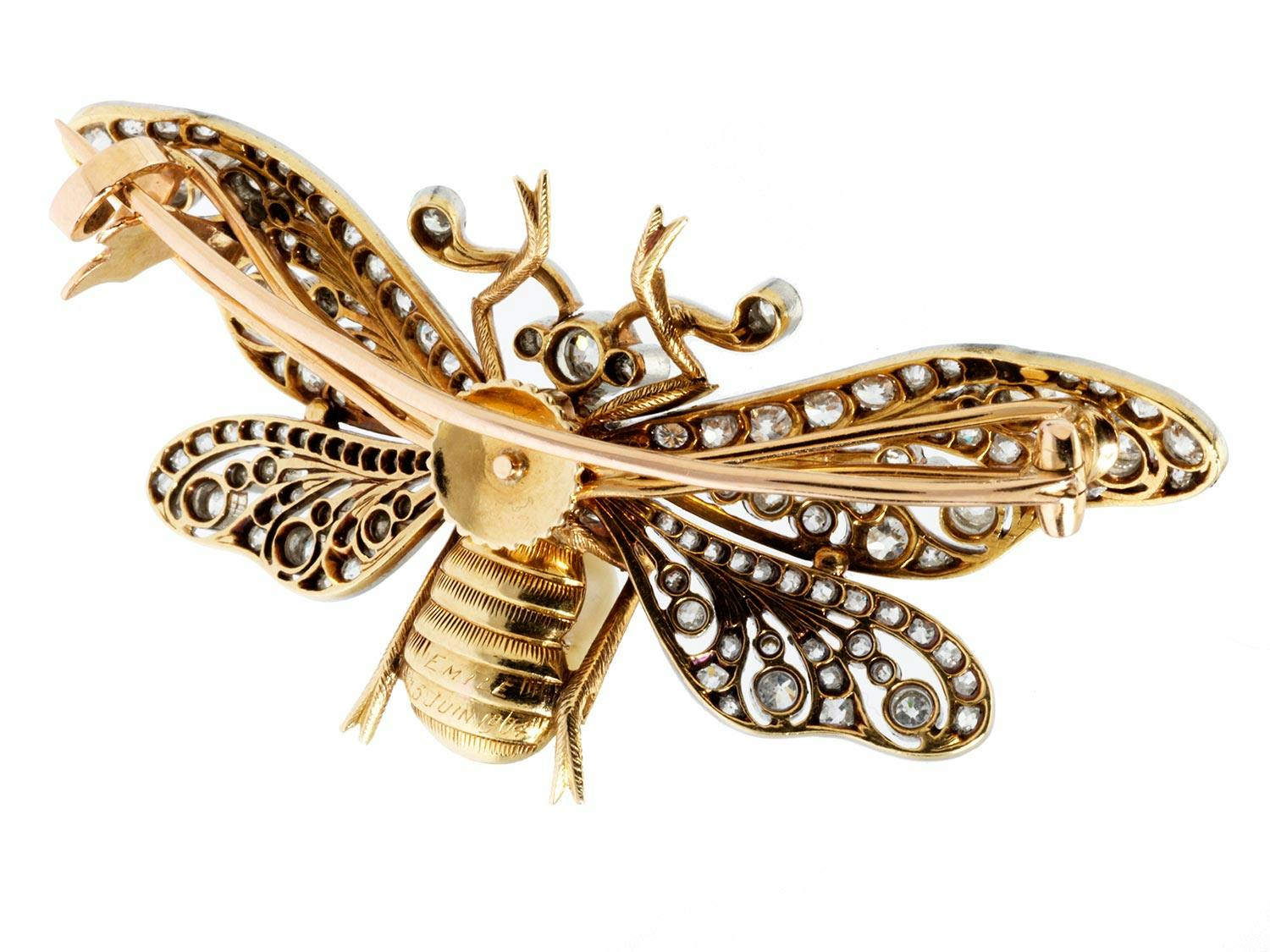 Detailabbildung: Antike Schmetterlings-Diamantbrosche