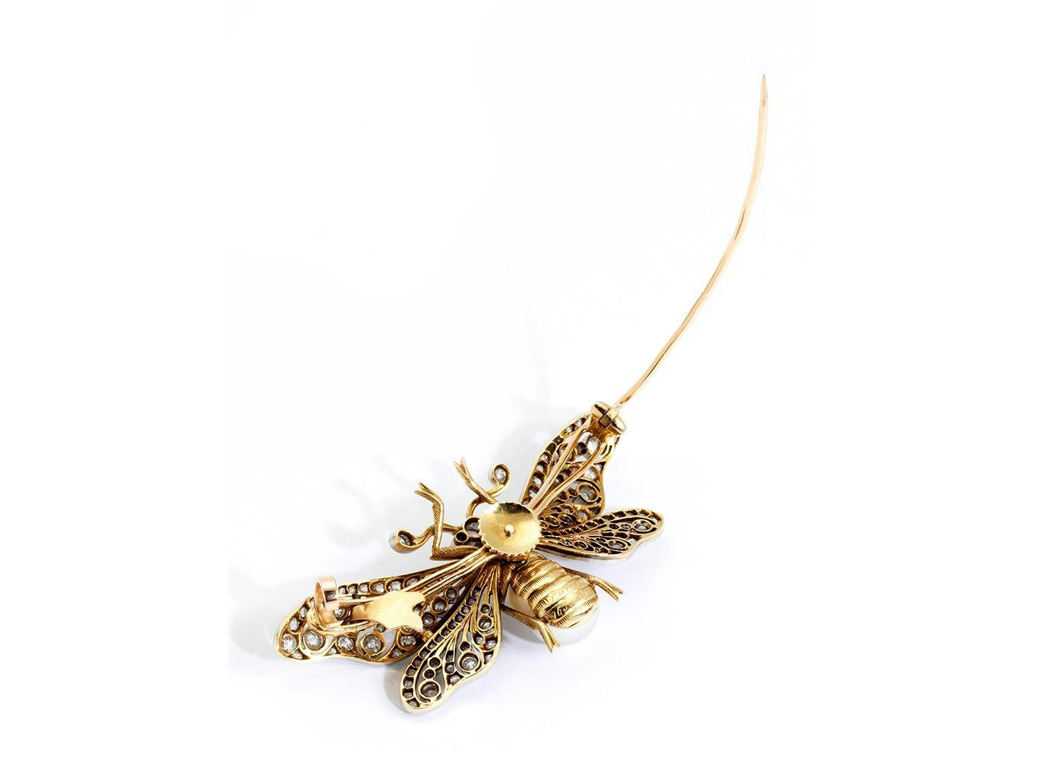 Detailabbildung: Antike Schmetterlings-Diamantbrosche