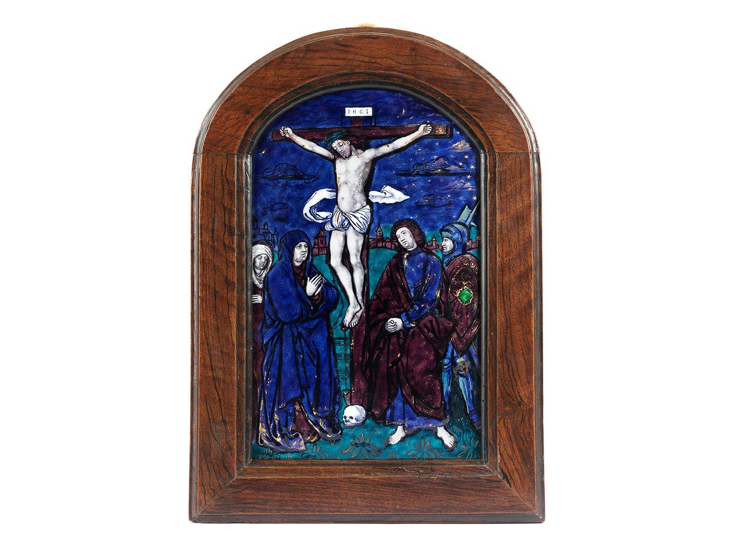 Große Limoges-Emailbildplatte