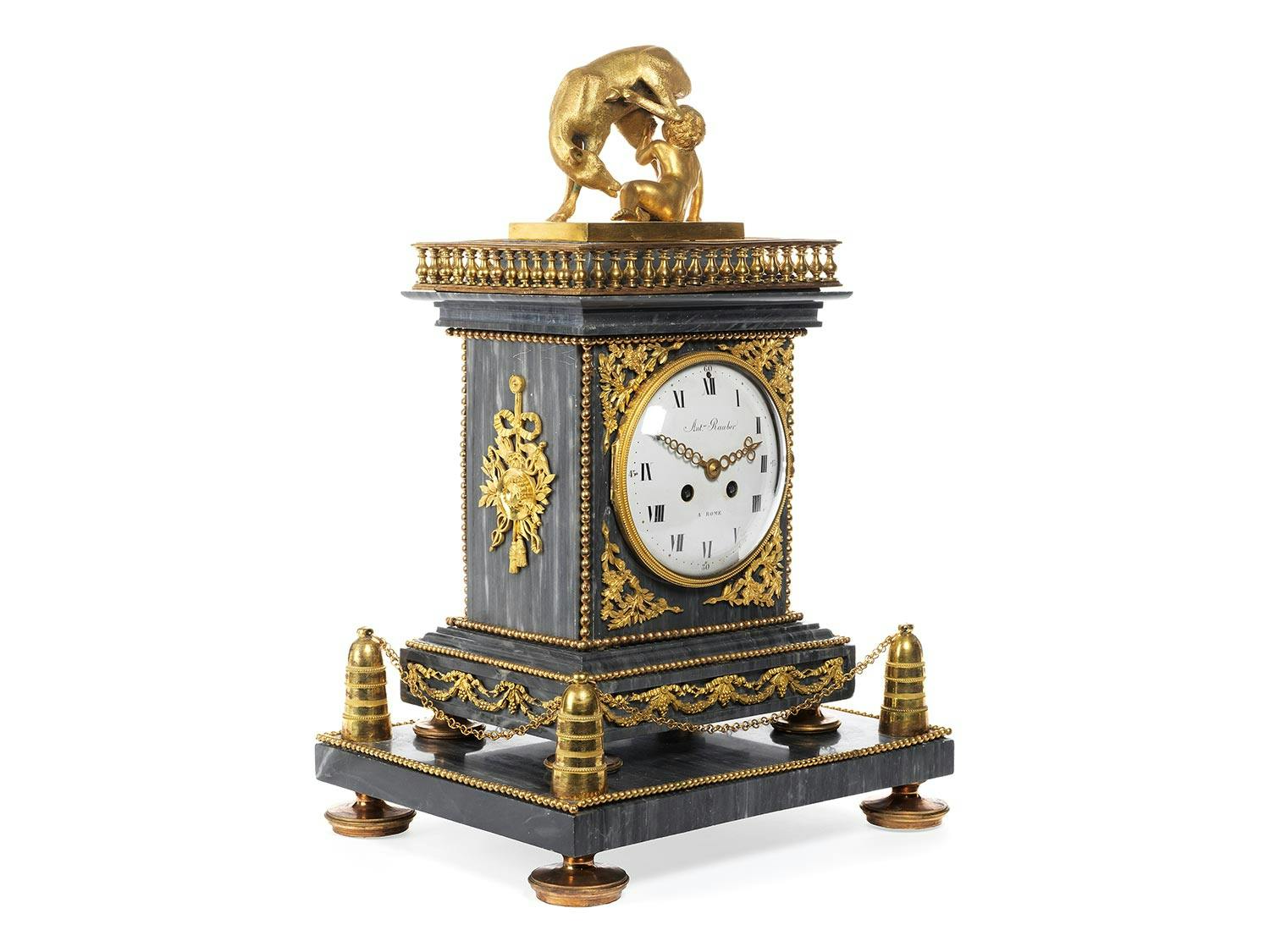 Klassizistische Kaminpendule, im Stil von Valadier