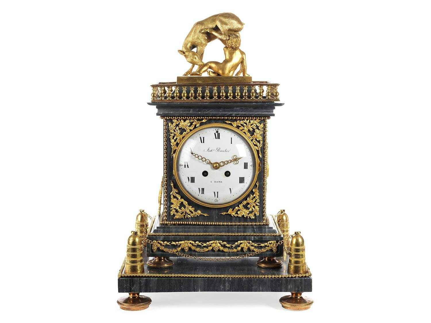 Detailabbildung: Klassizistische Kaminpendule, im Stil von Valadier