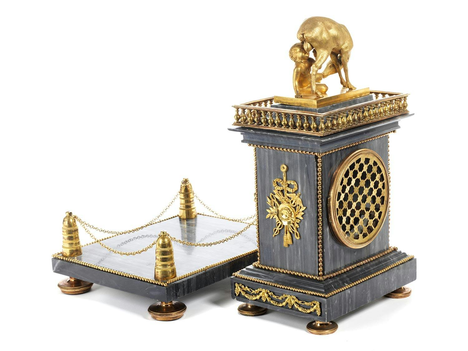 Detailabbildung: Klassizistische Kaminpendule, im Stil von Valadier