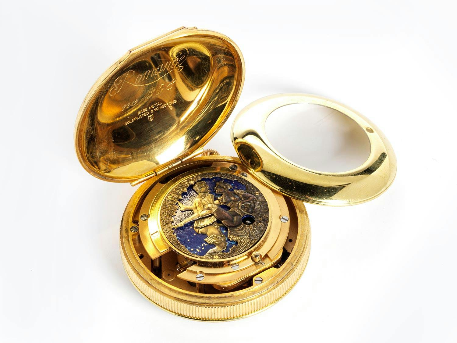 Detailabbildung: Schweizer Taschenuhr mit Spielwerk