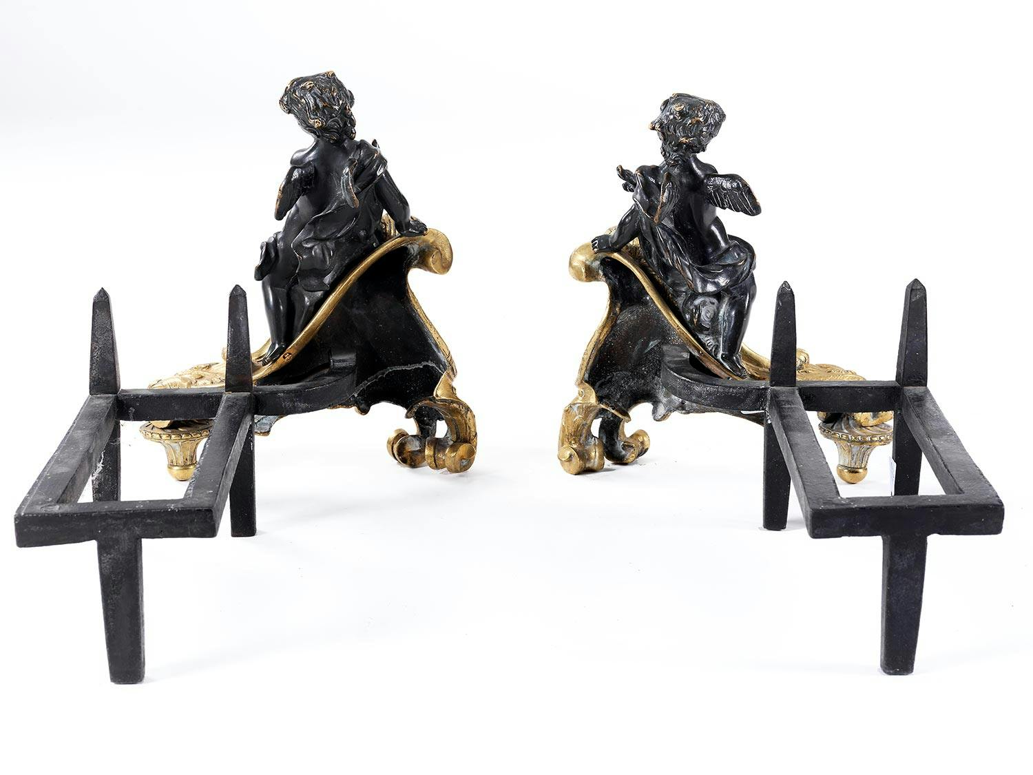 Detailabbildung: Paar Chenets mit Amoretten