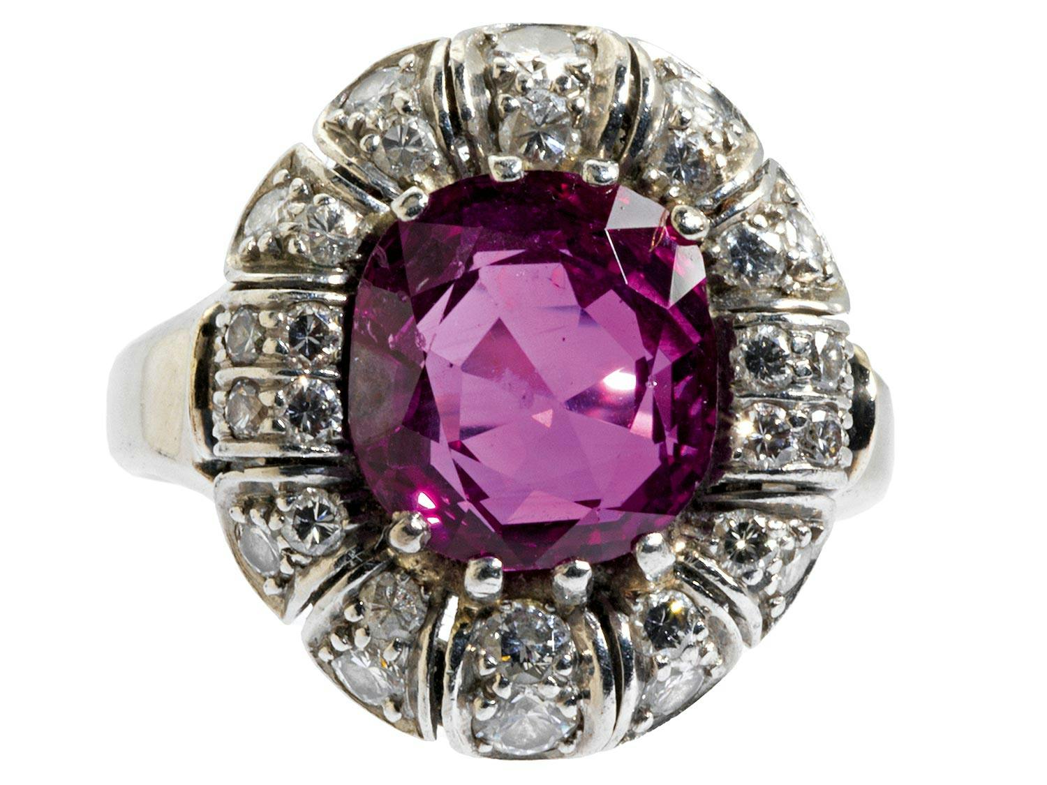 Natürlicher Burma-Rubin-Diamantring