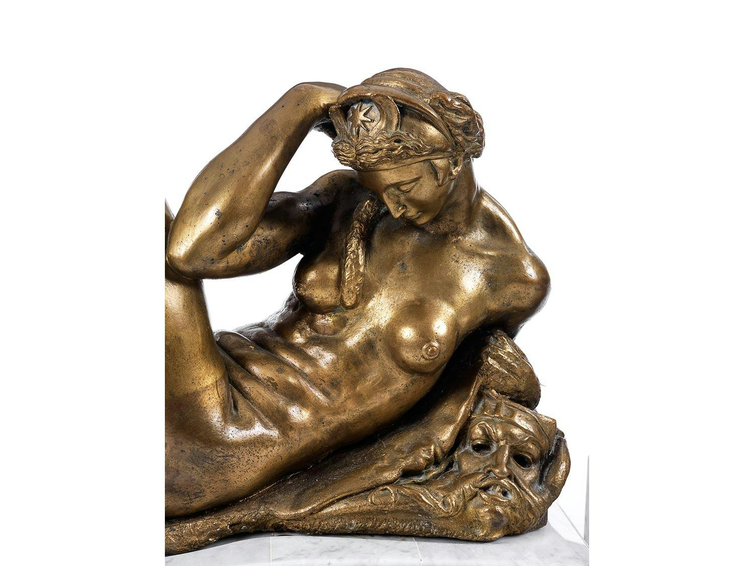 Detailabbildung: Paar Bronzefiguren „Tag und Nacht“