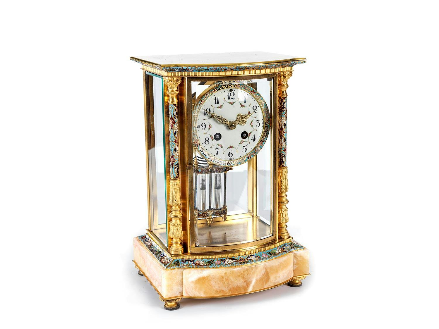 Detailabbildung: Cloisonné Kaminuhr