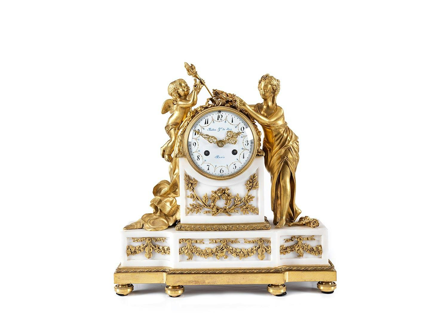 Pendule mit Amor und Flora