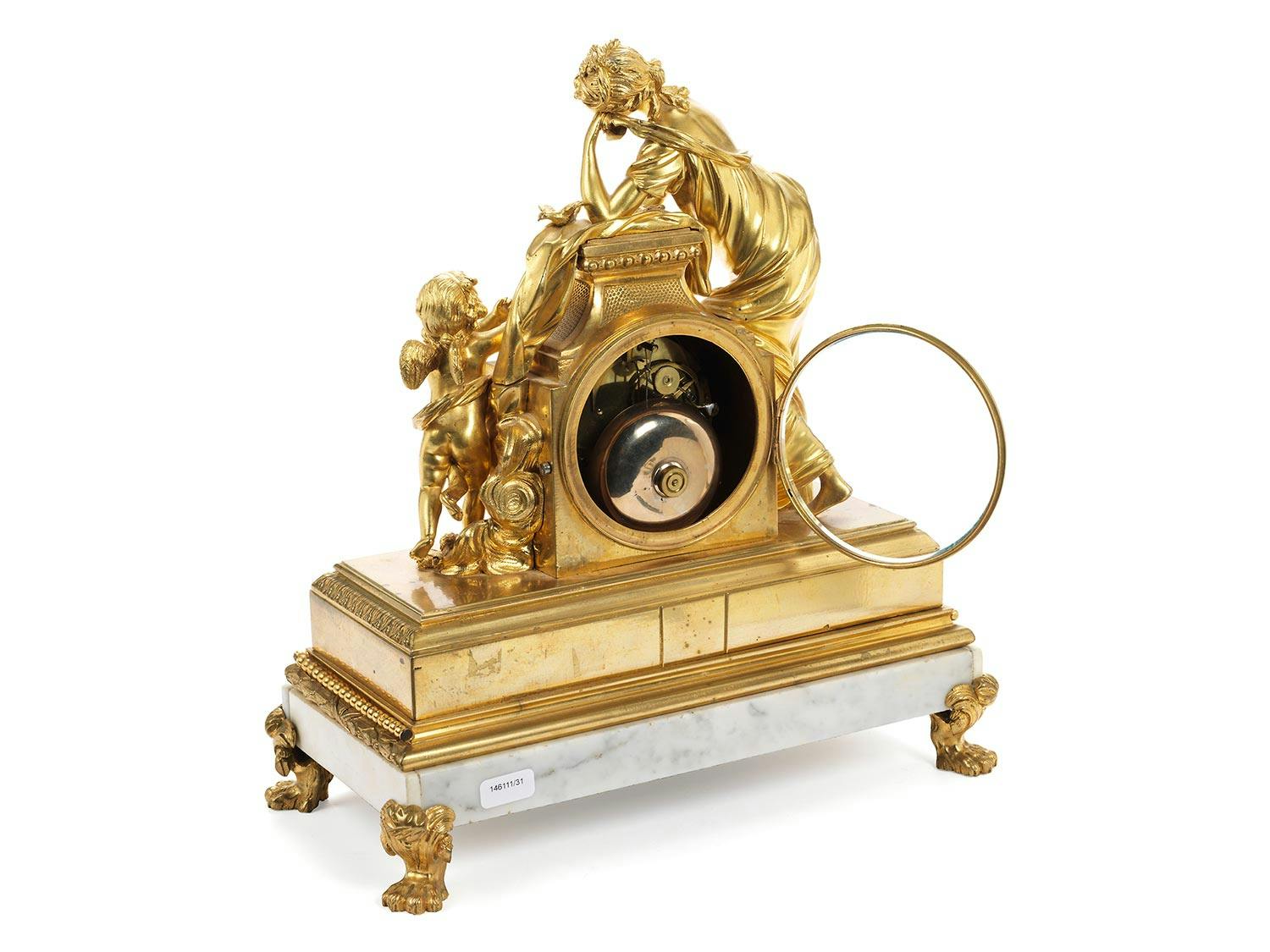 Detailabbildung: Vergoldete Kaminuhr von Julien Leroy