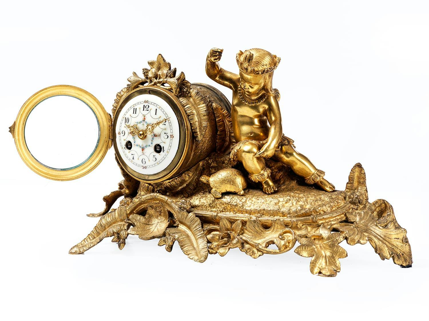 Detailabbildung: Kaminuhr mit Allegorie der Zeit