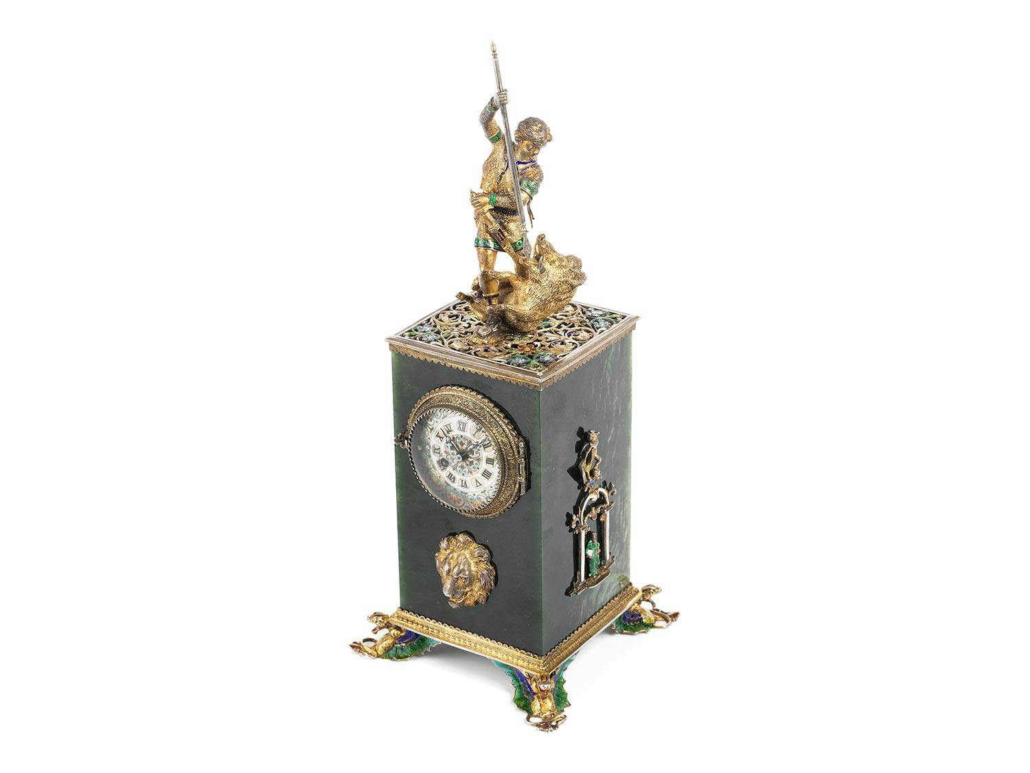 Kleine Wiener Tischuhr von Hermann Böhm, mit Werk von Breguet