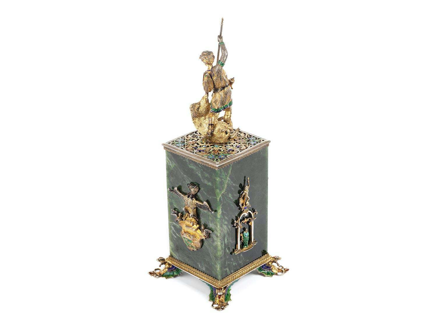 Detailabbildung: Kleine Wiener Tischuhr von Hermann Böhm, mit Werk von Breguet