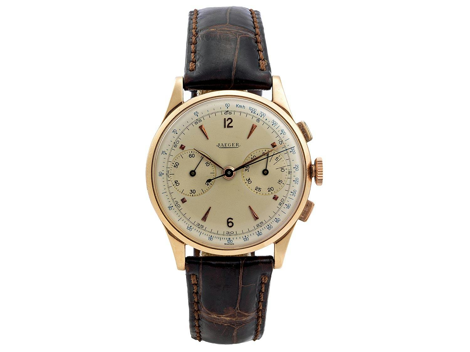 Rotgoldener Jaeger Chronograph
