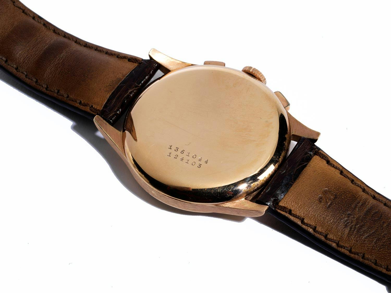 Detailabbildung: Rotgoldener Jaeger Chronograph