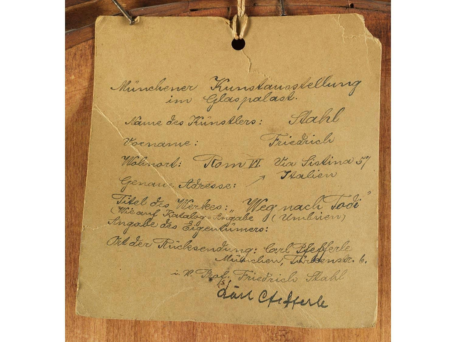 Detailabbildung: Friedrich Stahl, 1863 München – 1940 Rom