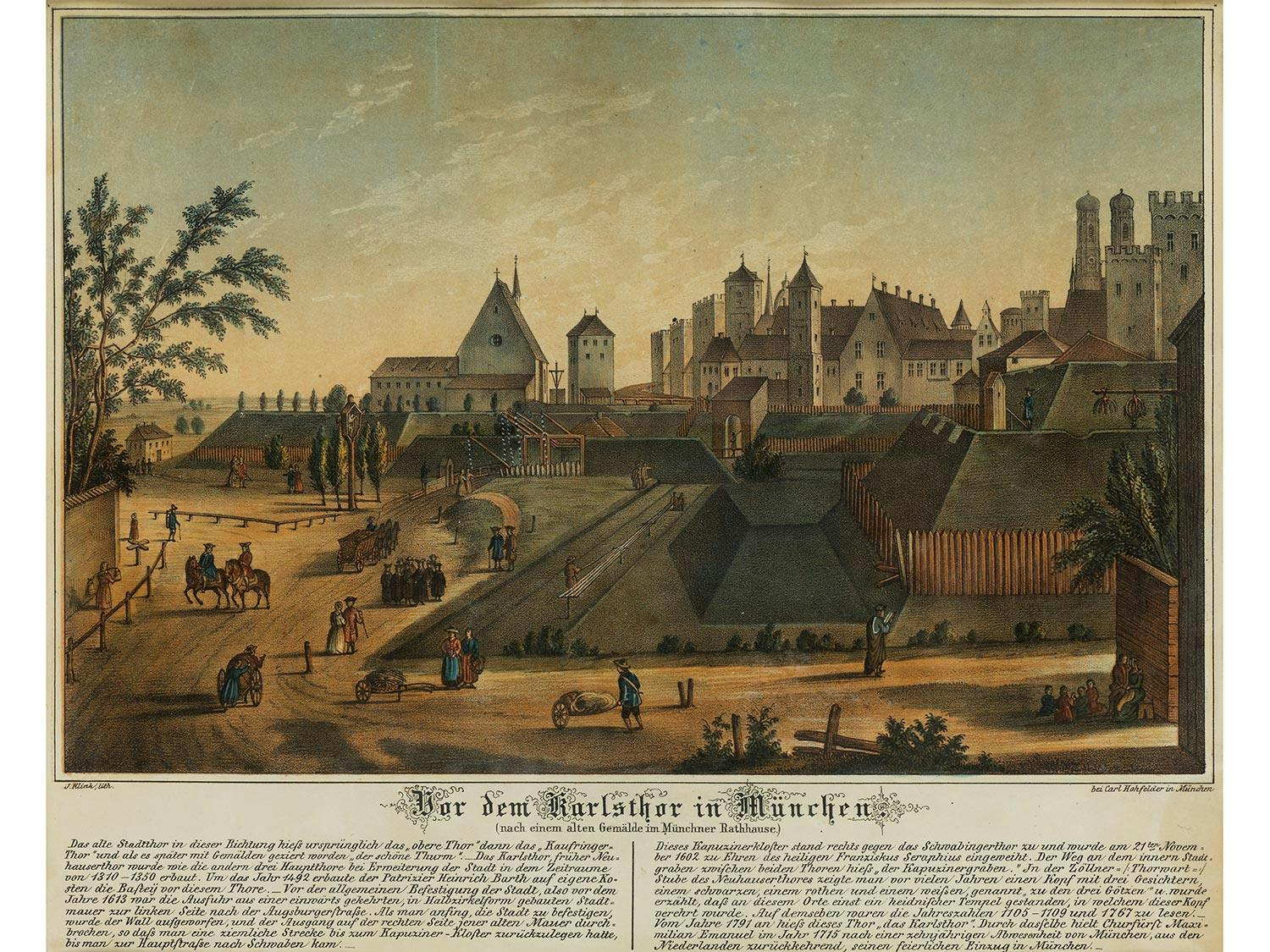 Detailabbildung: Konvolut von drei historischen Münchener Ansichten