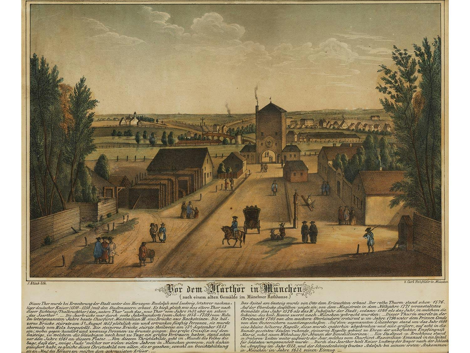 Detailabbildung: Konvolut von drei historischen Münchener Ansichten