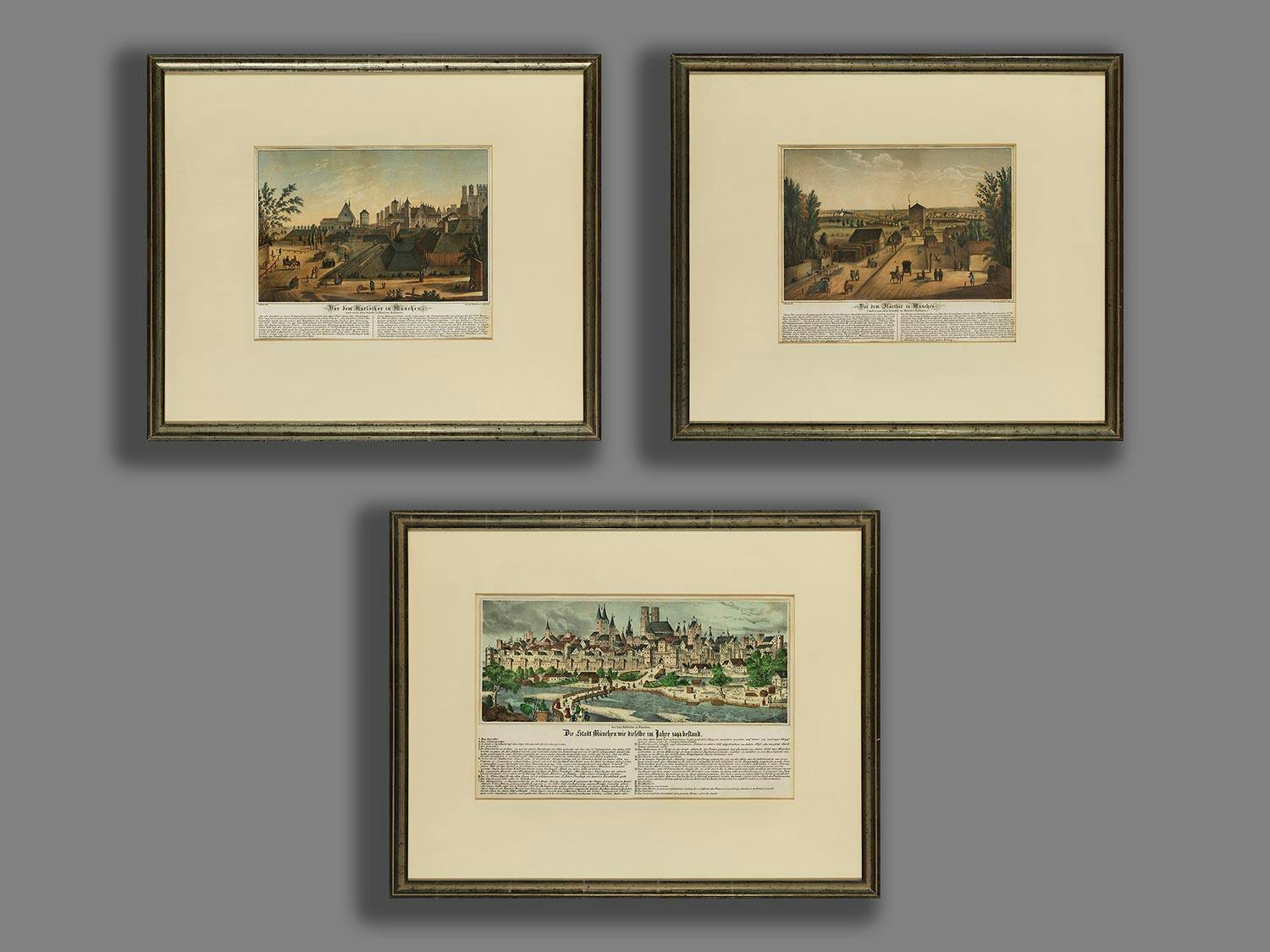 Detailabbildung: Konvolut von drei historischen Münchener Ansichten