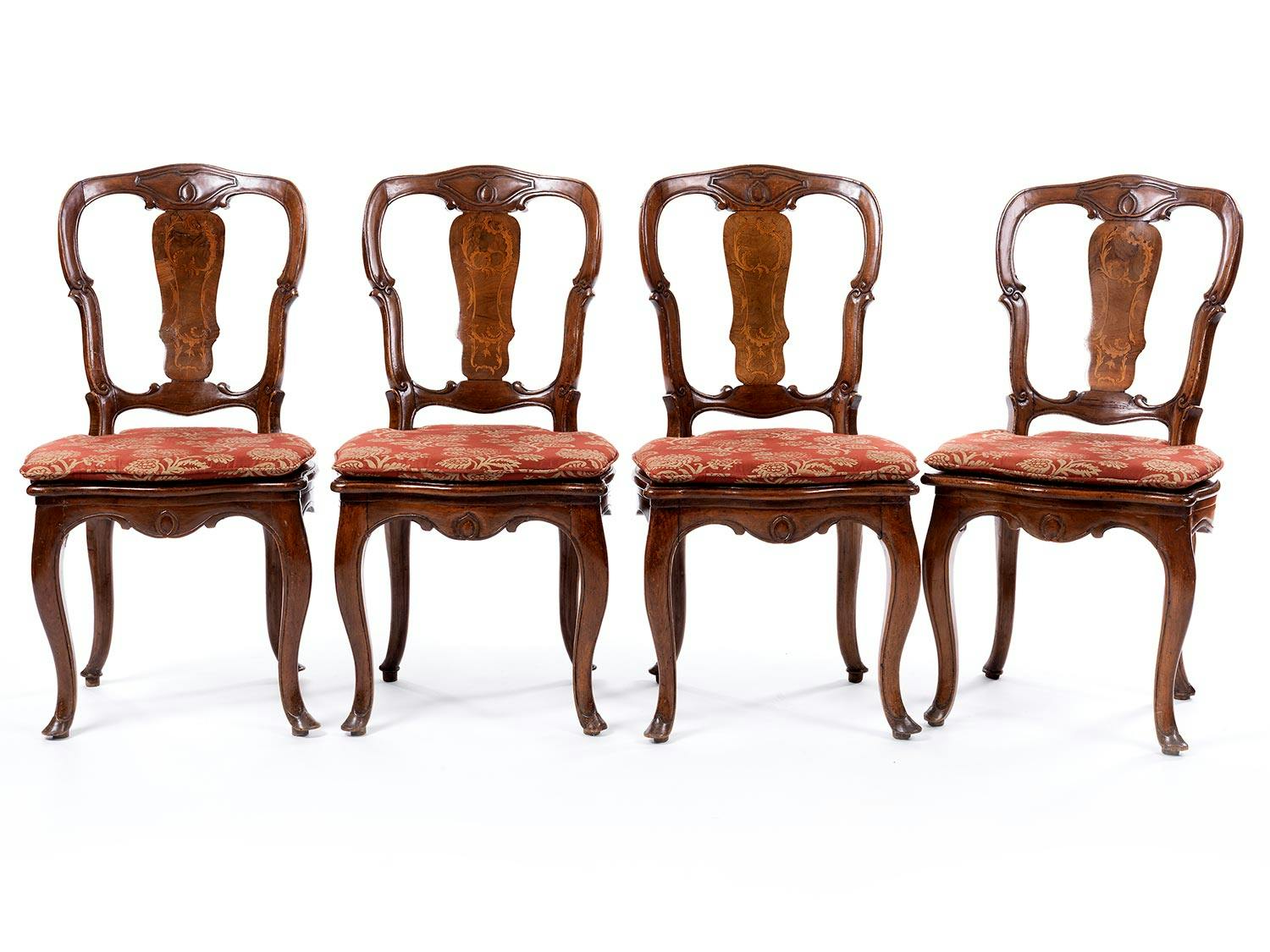 Detailabbildung: Vier Louis XV-Stühle
