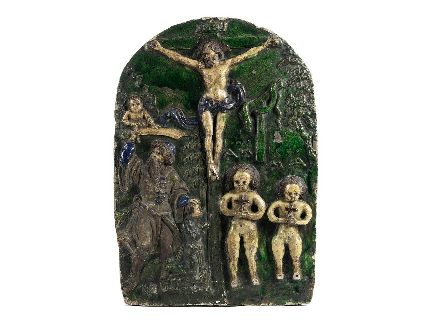 Seltene Bildrelief-Platte des 16./ 17. Jahrhunderts