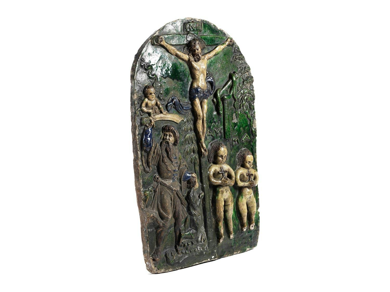 Detailabbildung: Seltene Bildrelief-Platte des 16./ 17. Jahrhunderts