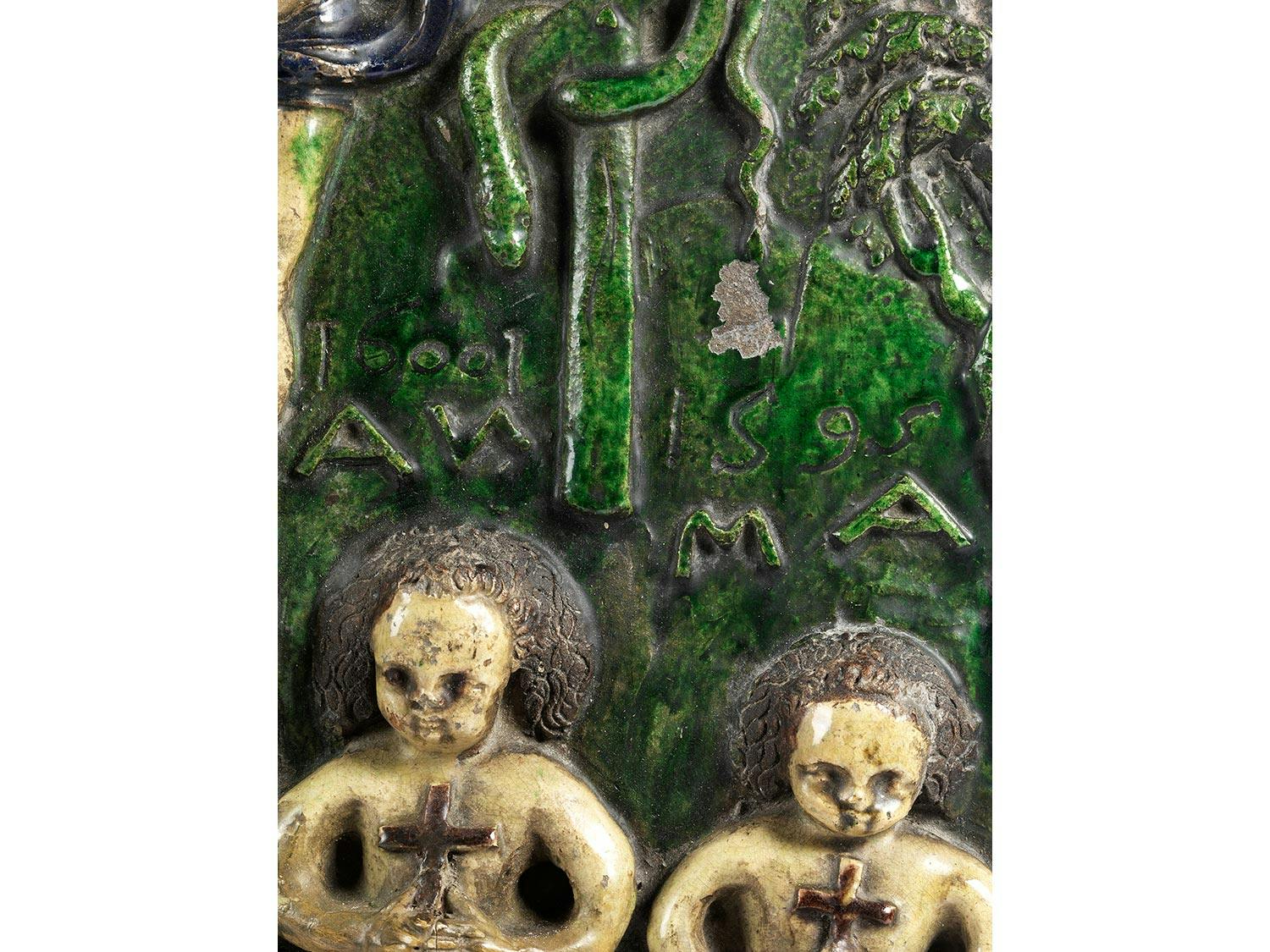 Detailabbildung: Seltene Bildrelief-Platte des 16./ 17. Jahrhunderts