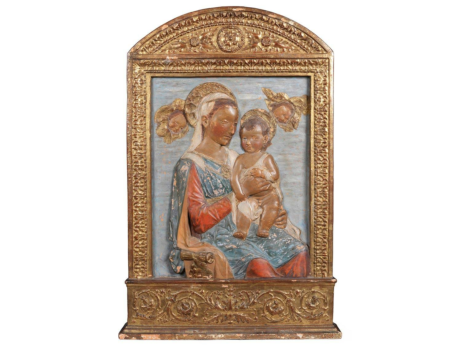 Große Ädikula mit Relief – Madonna mit Kind