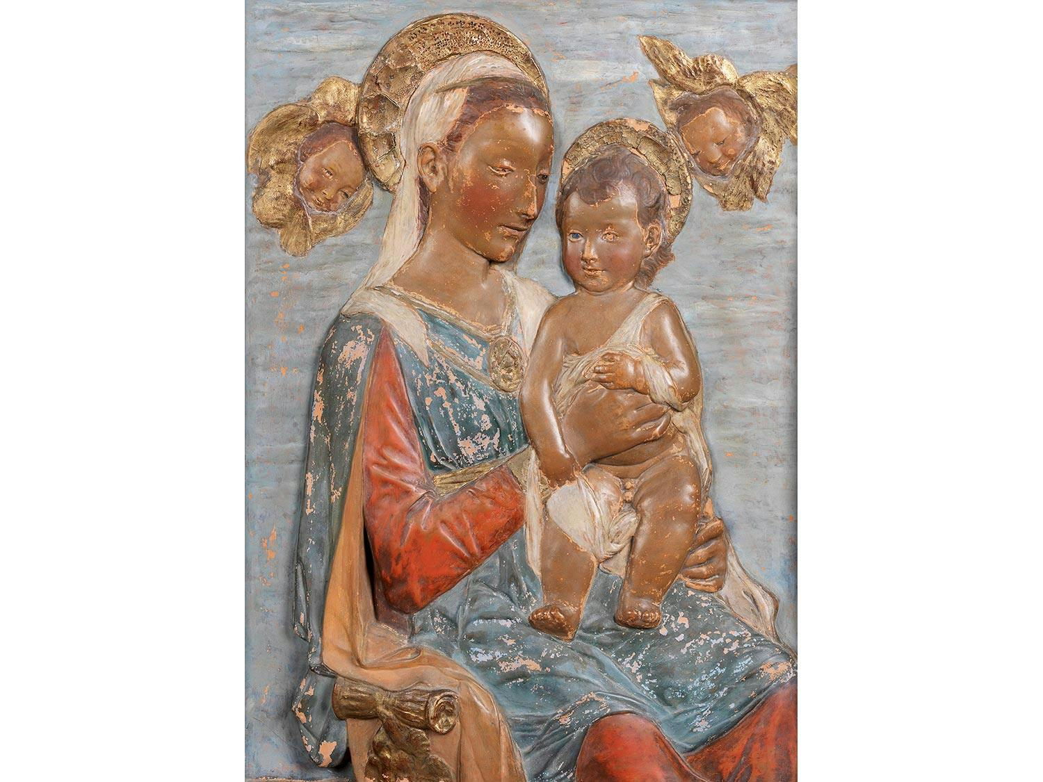 Detailabbildung: Große Ädikula mit Relief – Madonna mit Kind