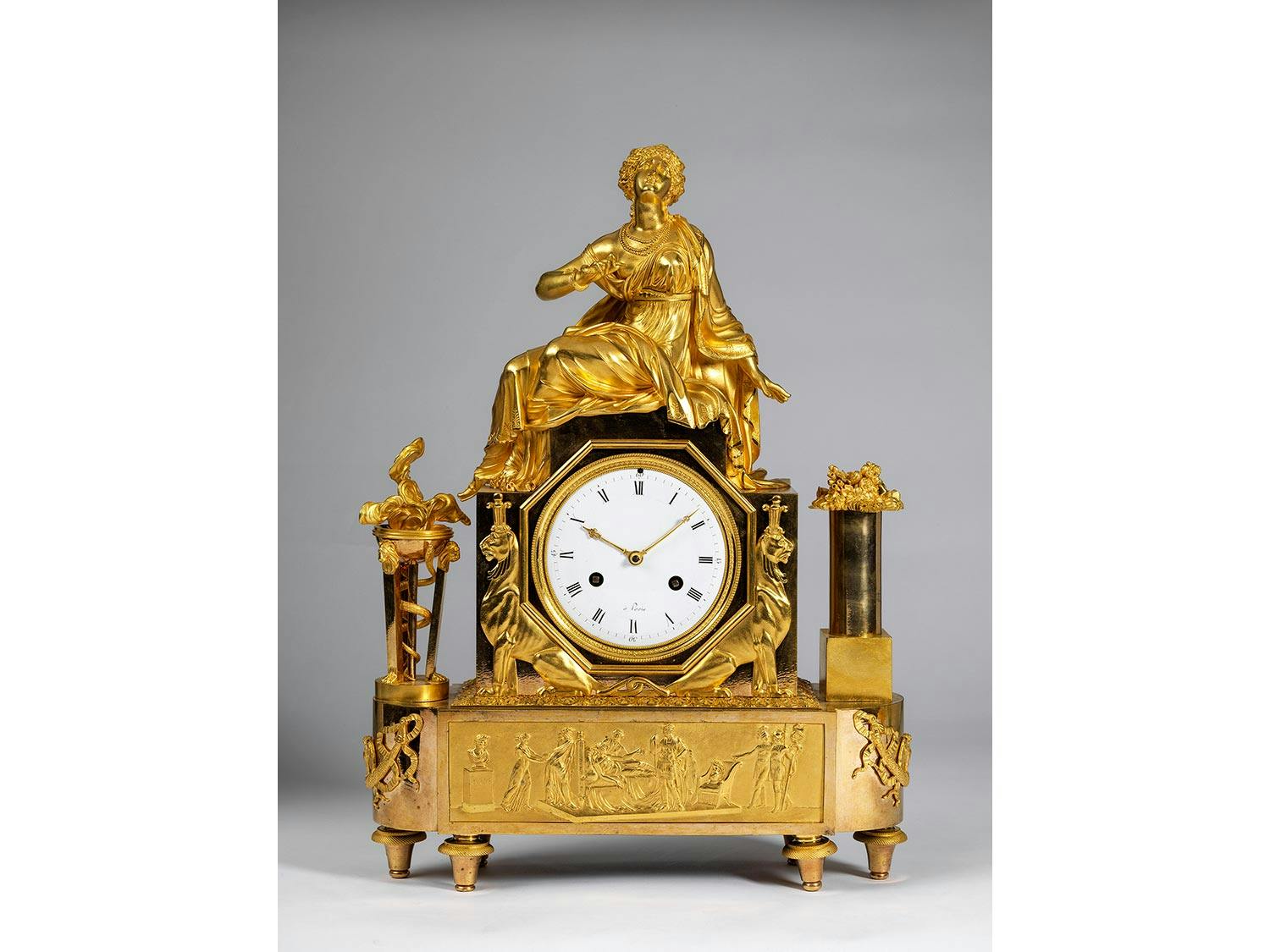 Detailabbildung: Vergoldete Pendule – Kleopatra
