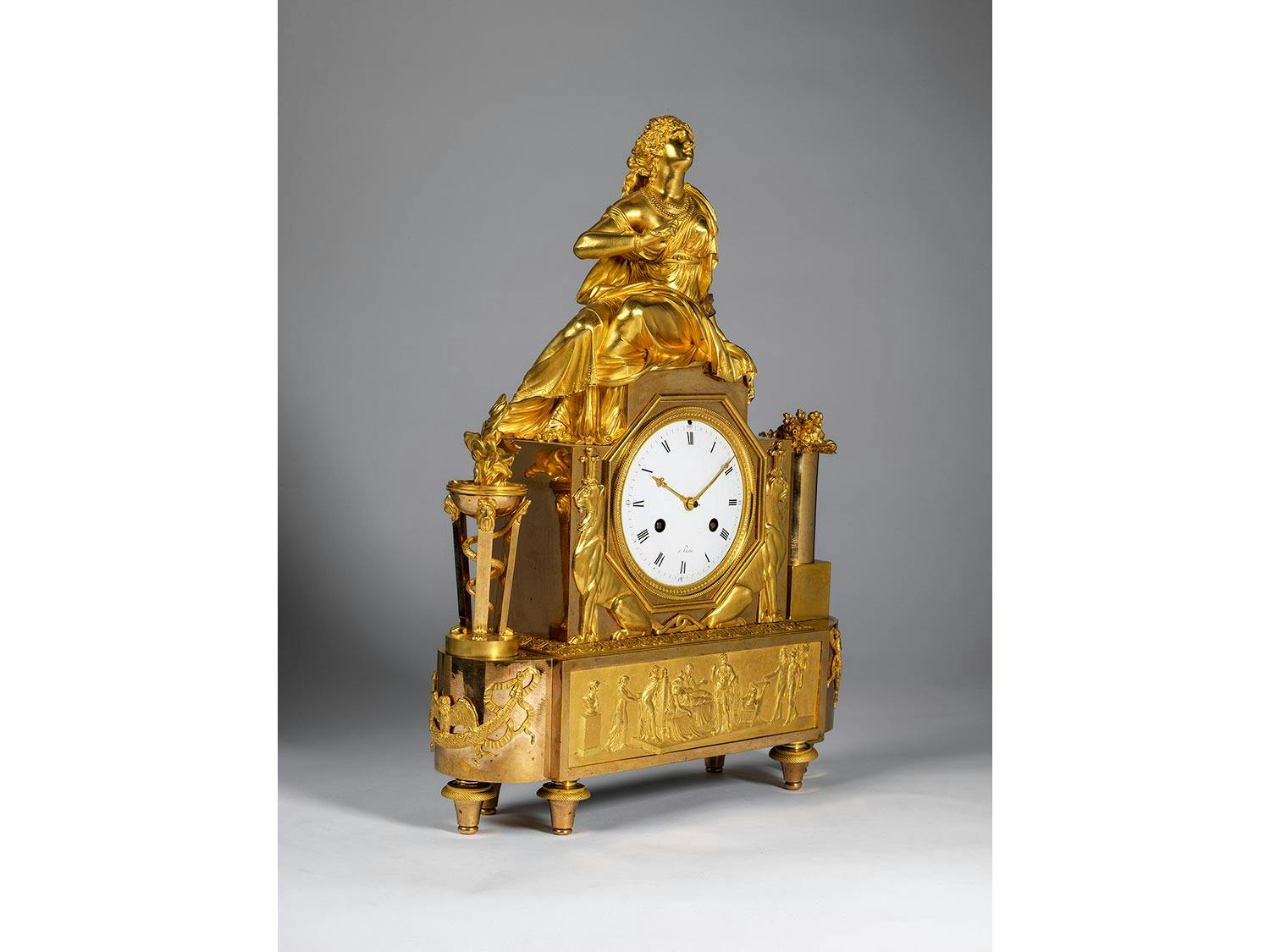 Detailabbildung: Vergoldete Pendule – Kleopatra