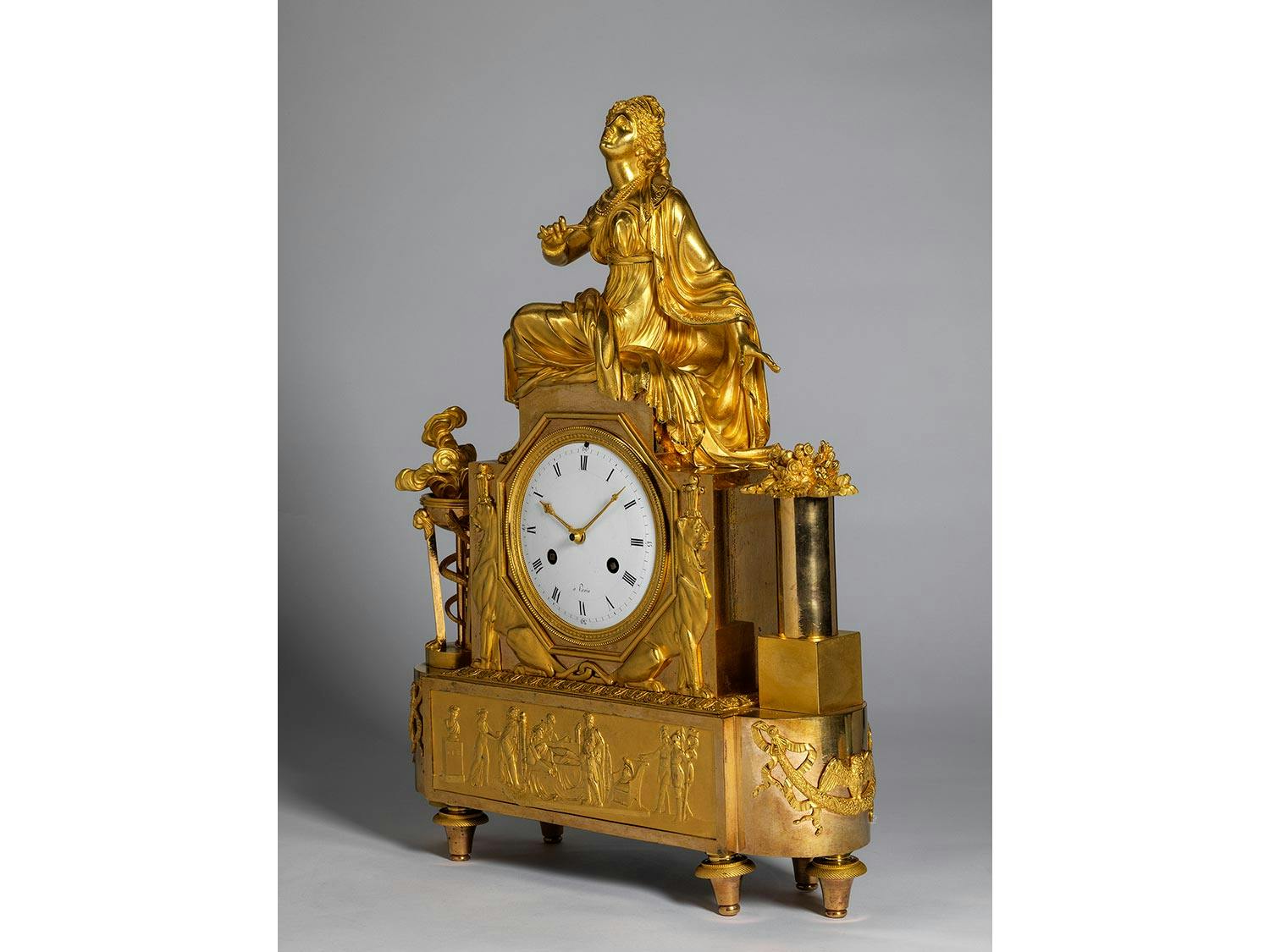 Detailabbildung: Vergoldete Pendule – Kleopatra