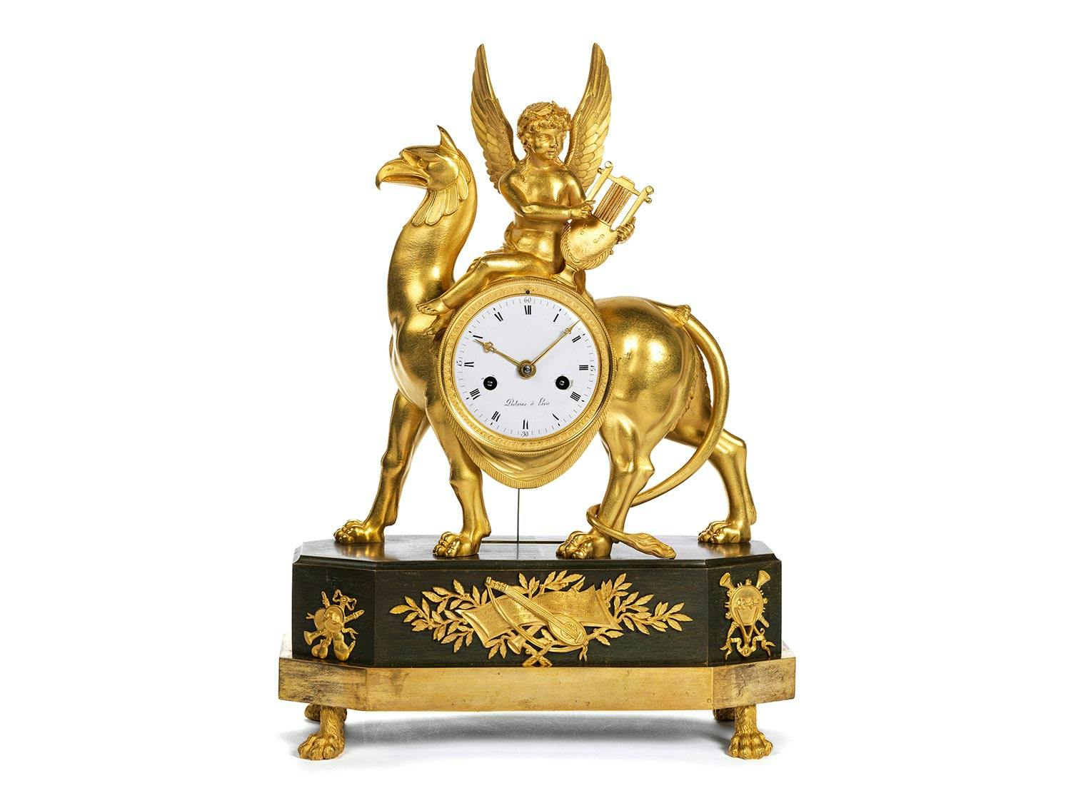 Bedeutende Kaminuhr des Directoire von Piolaine, Paris