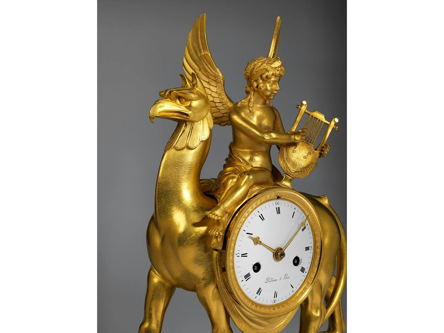 Detailabbildung: Bedeutende Kaminuhr des Directoire von Piolaine, Paris