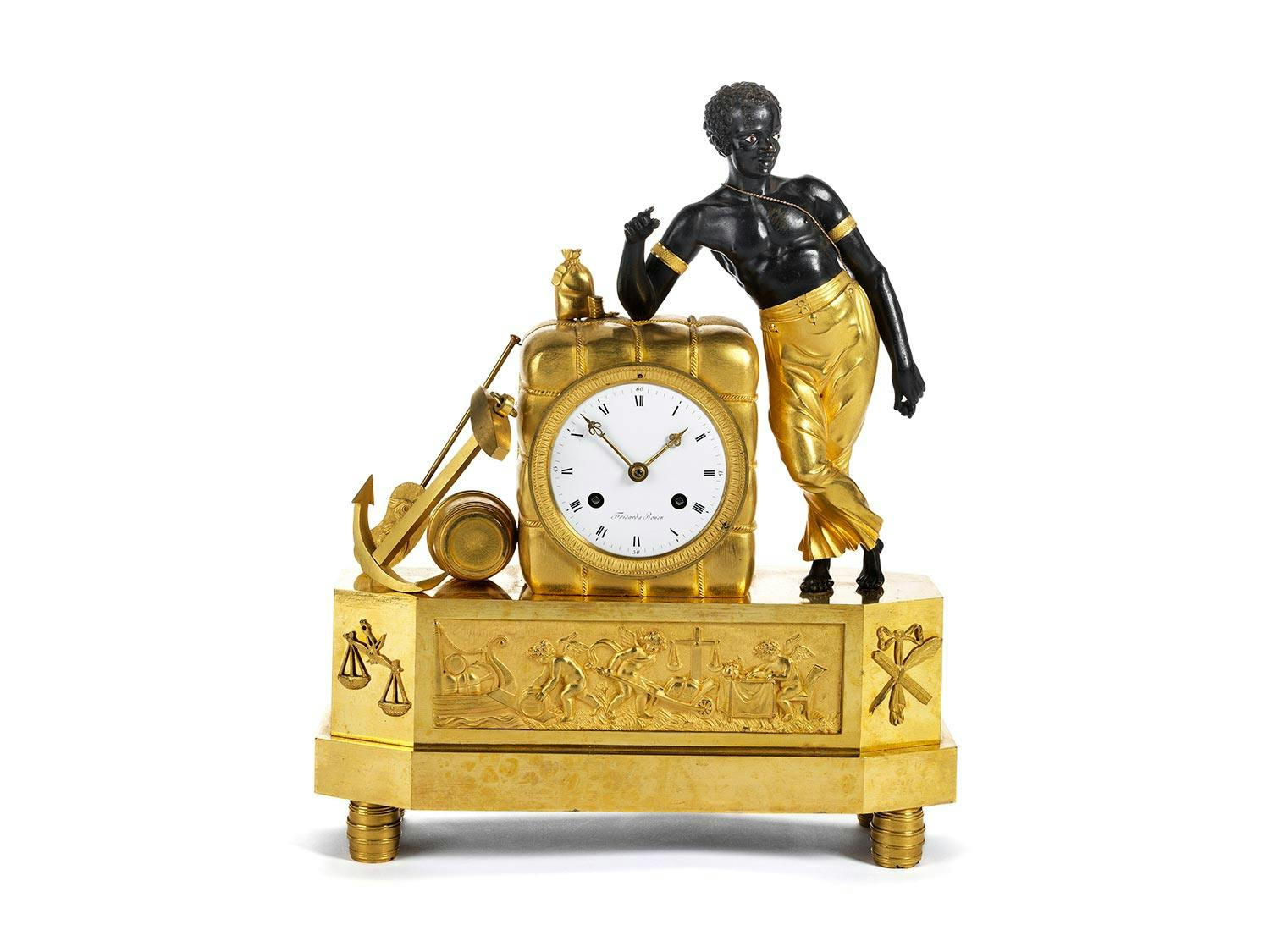 Pariser Kaminuhr von Frisard/ Rouen – Allegorie des Seehandels