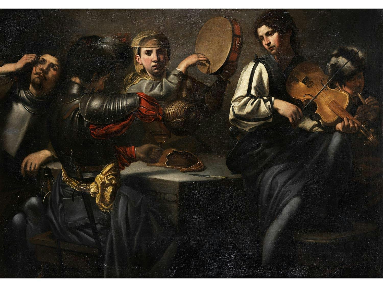Detailabbildung: Valentin de Boulogne, 1594 Coulommiers – 1632 Rom, eines zug.