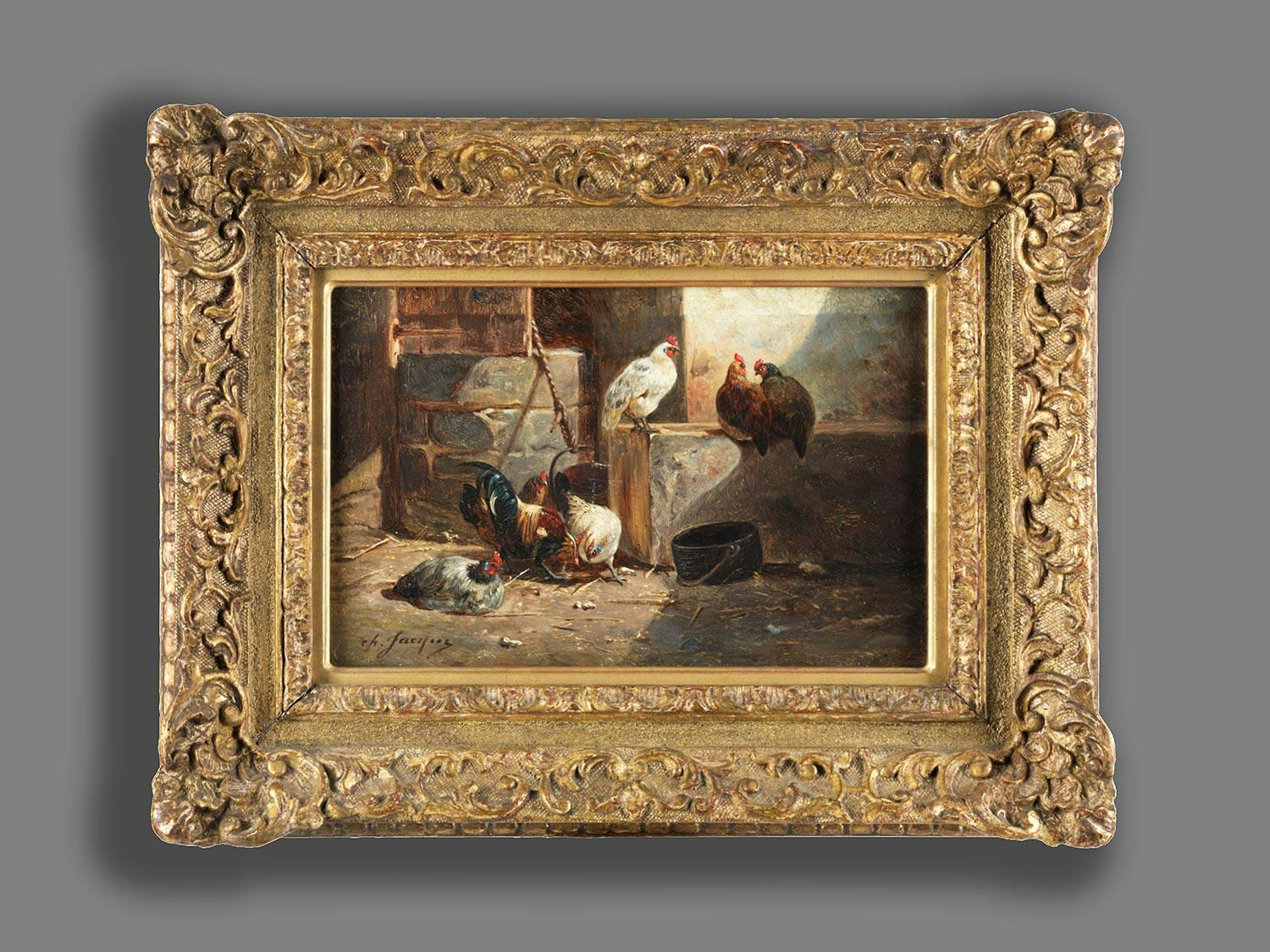 Detailabbildung: Charles Emile Jacque, 1813 Paris – 1894 ebenda