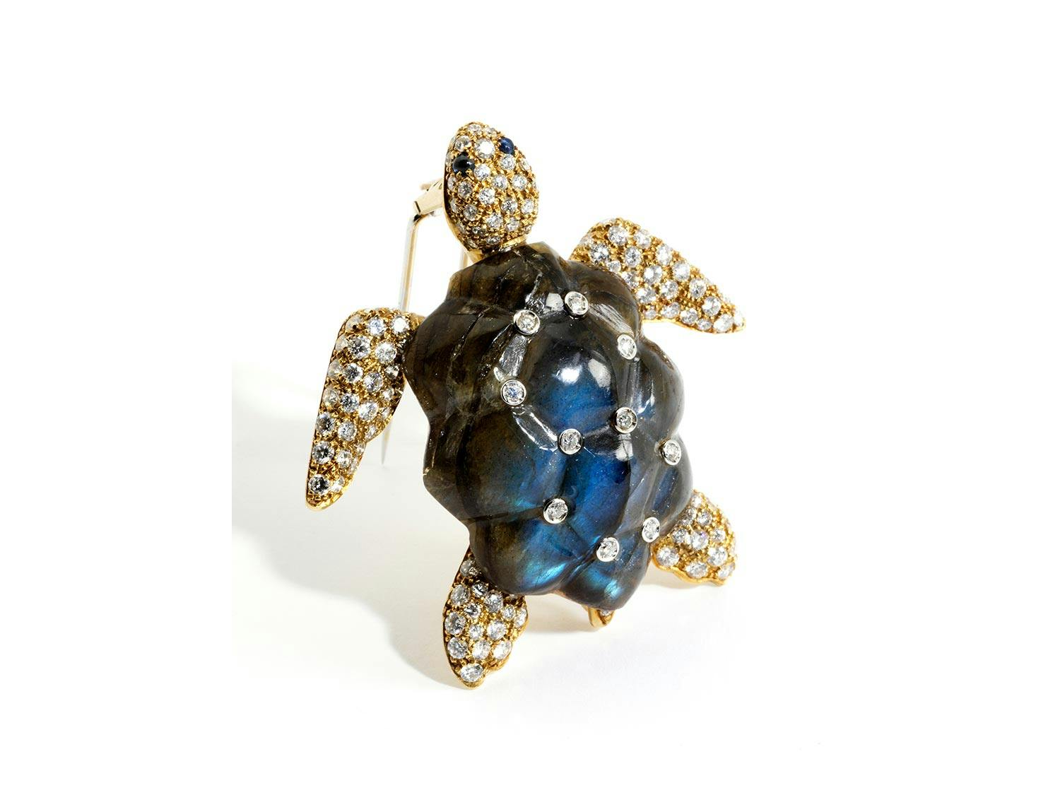 Detailabbildung: Schildkröten-Labradorit-Brillantbrosche