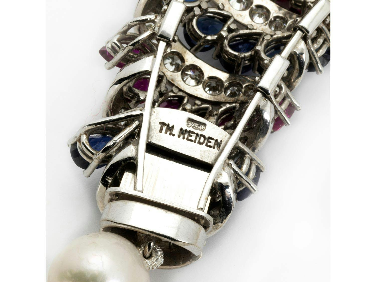 Detailabbildung: Perl-Brillant-Saphir-Rubincollier von Heiden