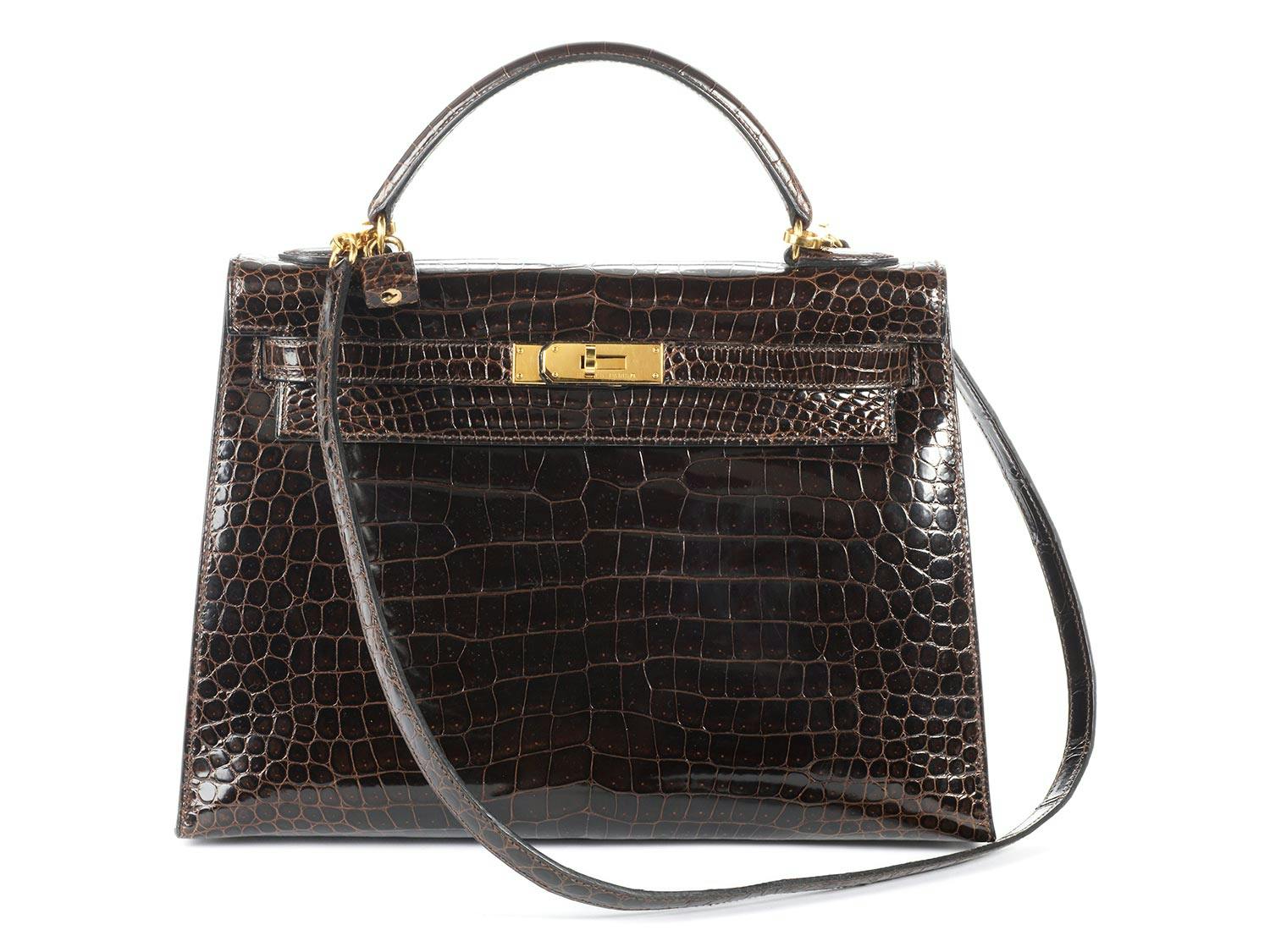 Detailabbildung: Hermès Kelly Bag 32 „Chocolate“