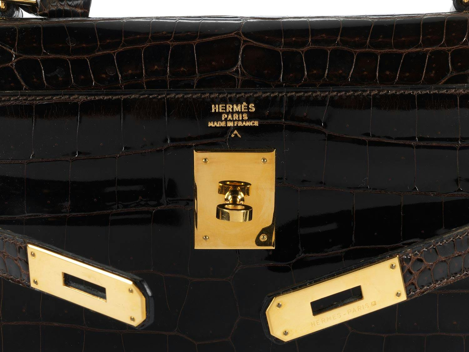 Detailabbildung: Hermès Kelly Bag 32 „Chocolate“