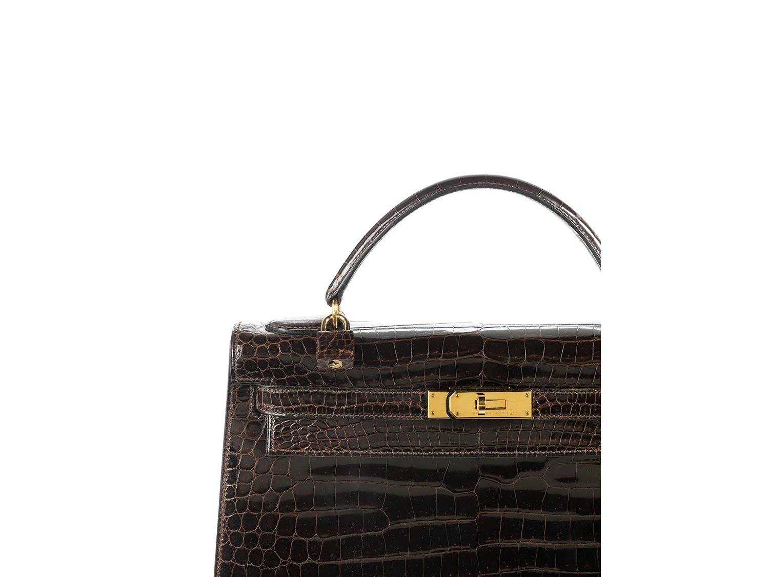 Detailabbildung: Hermès Kelly Bag 32 „Chocolate“