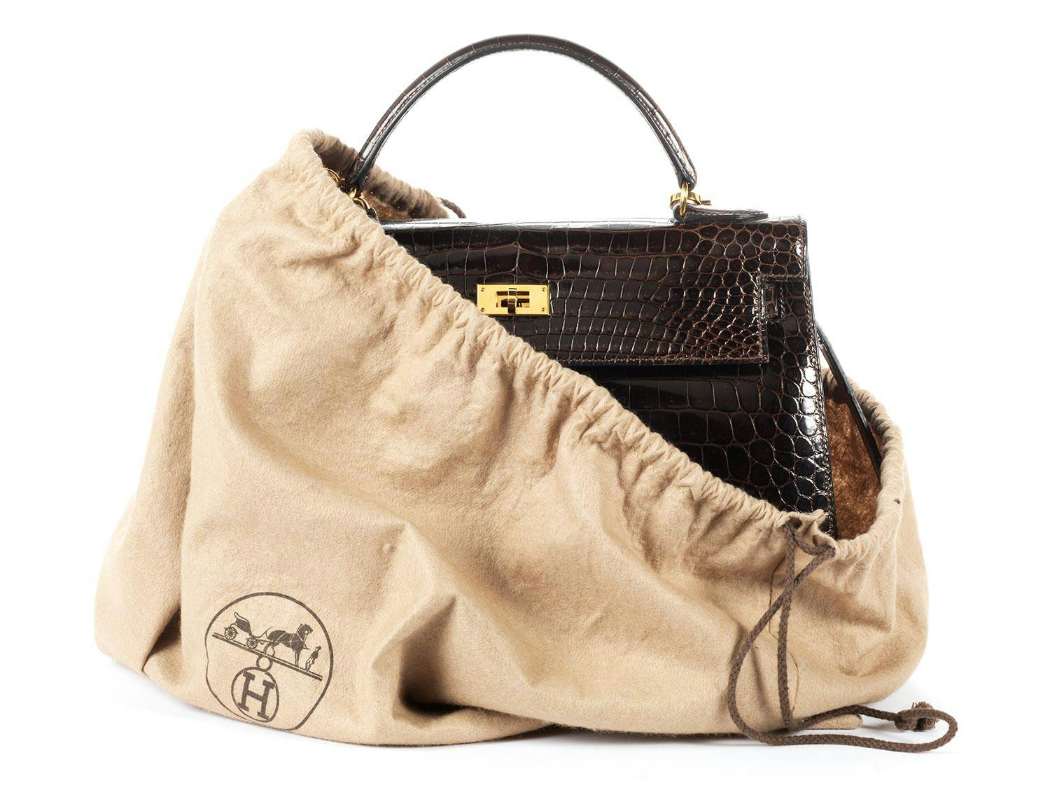 Detailabbildung: Hermès Kelly Bag 32 „Chocolate“