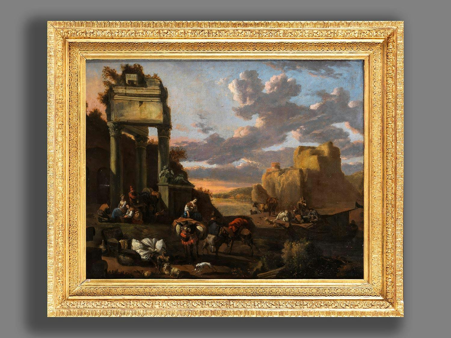 Detailabbildung: Nicolaes Berchem, 1620 Haarlem – 1683 Amsterdam, Kreis des