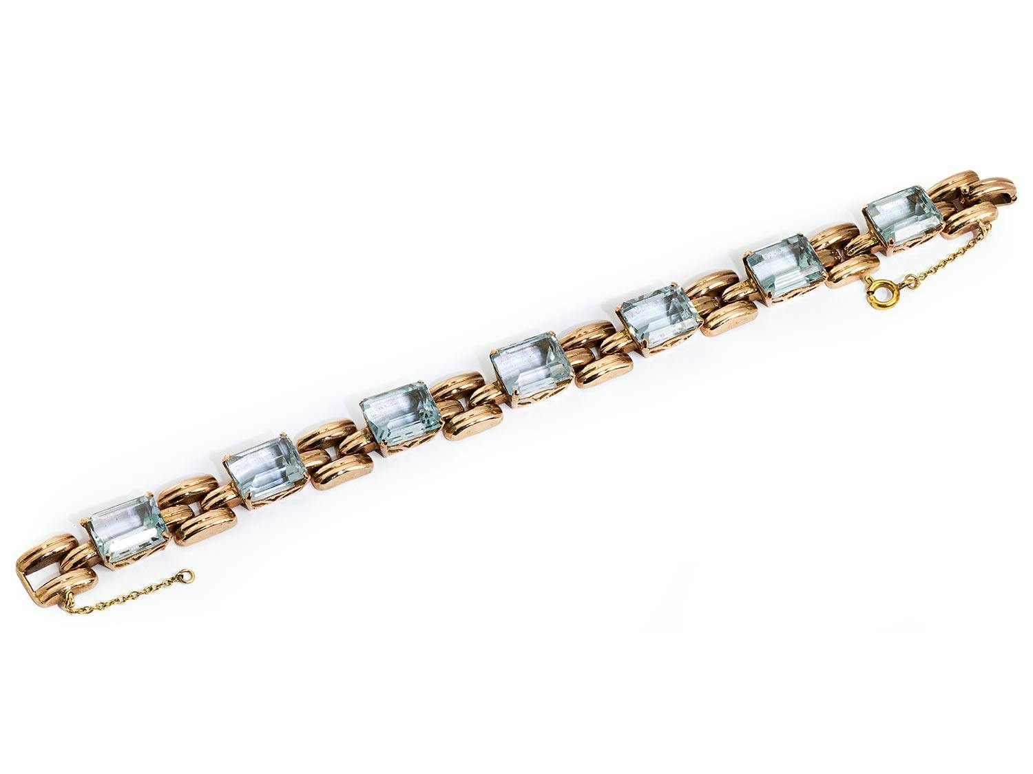 Rotgold-Aquamarinarmband
