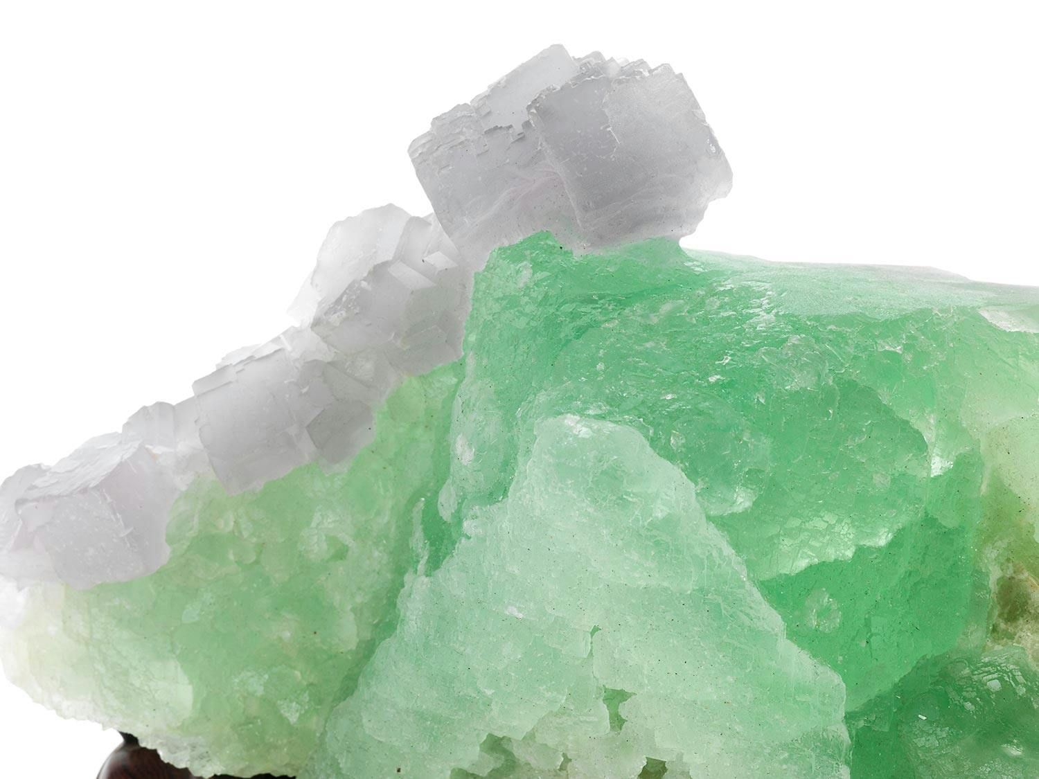 Detailabbildung: Gesteinsprobe mit grünem und grauem Fluorit